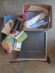 Paper Cutter, Scrap Booking Materials, File Folders And Various Office Supplies.