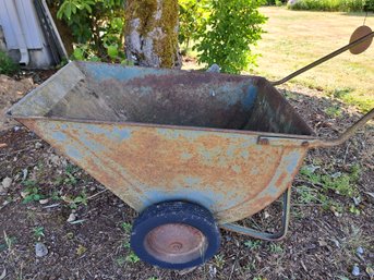 Wheel Barrow, Large Chain Link, Duck Garden Decor