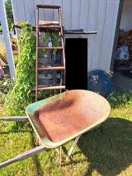 Wheelbarrow, Hammock Frame, Wood Ladder, Pallet