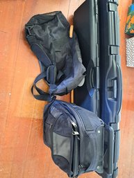 Gun Cases (empty), Duffle Bag, Rolling Book Bag And Cane