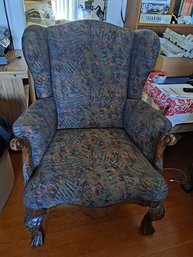 Oversized Clawfoot Wing Chair 2