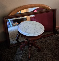 Marble Top Side Table And Two Mirrors