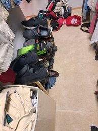 Shoe Rack, Mens Ties And Belts, Men's Shoes, Laundry Basket, Men's Hats And Various Clothes.
