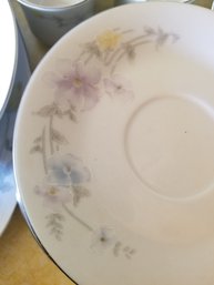 Incomplete Set Of Cac Fine China. Chip And Flaw Seen In Photo. Chona Is Worn.