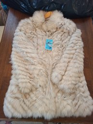Ricciardi Made In Italy Ladies Possibly Real Fur And Leather Coat, Showing Size 48 On Small Tag.  Please See P