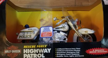 2 Harley Davidson Figurines In Sealed Box, Never Been Opened. Harley Davidson Hwy Patrol Motorcycle.