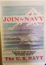 Join The Navy Poster, The Navy Needs You Poster,4 Black Matts