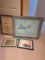 Rm. 2. Framed Pictures Of Airplanes And Helicopters.