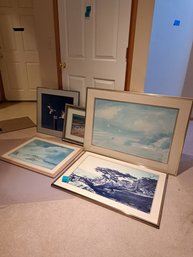 Rm. 2. Framed Pictures Of Seagulls And Penguins, Framed Art Of Beach Scenes