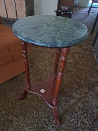 Rm.6. Emerald Marble Top Plant Stand/ Side Table.