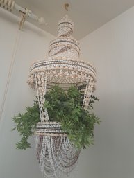 Rm.6. Hanging Plant Holder Made Of Shells With Faux Plant