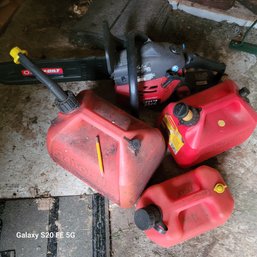 Rm00 Troy-bilt 35cc 16' Chainsaw And Gas Cans
