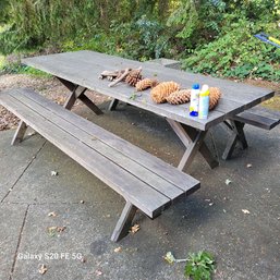 Rm00 Wooden Picnic Table And Bench Seats