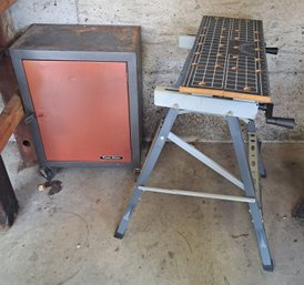 Rm.0. Toolbox Cabinet On Wheels And Portable Work Bench