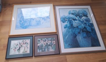 R3. Four Framed Floral Prints