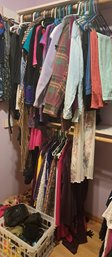R8. Women's Clothes Including Dresses, Shirts, Jackets, Pants, Scarfs, Belts, Shoes, Slippers, Hair Dryers