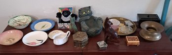 R2 Vintage Dishes, Potpourri Box, Music Box, Cat And Dog Figurines, Vintage Perfume Bottles,powder Box