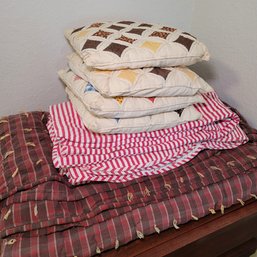 R2 Assorted Handmade Quilts And Pillows Created In The 1940's