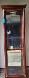 R0 Mirrored Cherry Finish Curio Cabinet With 4 Glass Shelves