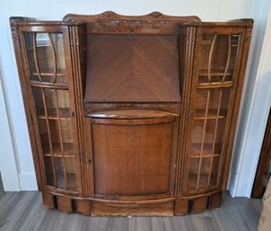 R1 Antique Cabinet Desk With Glass.