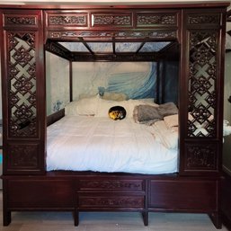 R3 Antique Rosewood Chinese Wedding Canopy Bed