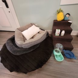 R3 Assorted Dog Beds In 3 Different Sizes, Pet Stairs, Pet Toys, Melatonin, And Hip And Joint