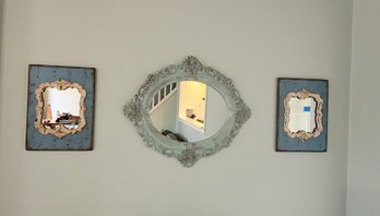 R14 Antique Styled Mirrors And Whale Wall Art Located Above Doorway