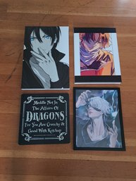 R11 Three Pieces Of Anime Inspired Wall Art And Dragon Inspired Wooden Wall Art