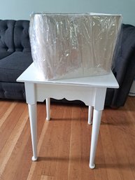 R11 Wood Side Table And New Lamp Shade