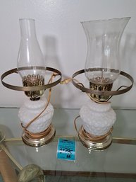 R1 Two Vintage Lantern Style Electrical Lamps