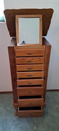 R8 Vintage Wood Jewelry Chest/ Cabinet
