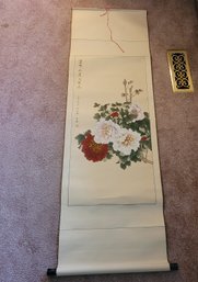 R4 Vintage Asian Painted Hanging Scroll