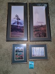 R3 Four Framed Prints Of Beach And Forest Scenery
