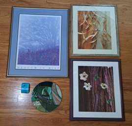 R5 Framed Prints Of Nature And Small Stained Glass Hanging Decor