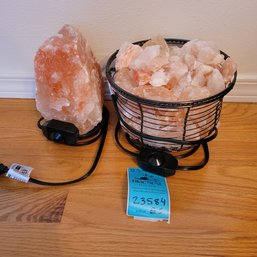 Himalayan Salt Lamp And Himalayan Salt Basket