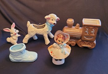 R2 Collection Of Vintage Ceramic And Porcelain Figurines Including Lefton Valentine Bell Japan Gi