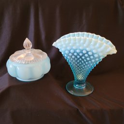 R2 Unmarked Blue Glass Decorative Pieces