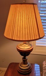 *R5 Brass And Wood Table Top Lamp  Approximately 34 Inches High