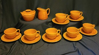 R2 Franciscan Wheat Ceramic Creamer, Sugar Bowl, Tea Cups And Saucers