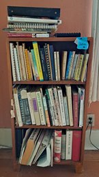 R2 Assortment Of Cookbooks And Wood Shelf