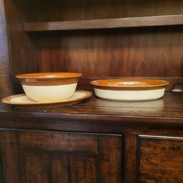 R2 Paula Deen Southern Living Collection Serving Ware Including 4 Qt Casserole Dish, Bowl, And Serving Platter
