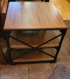 R1 Industrial Styled Side Sofa Table With 2 Shelves #1