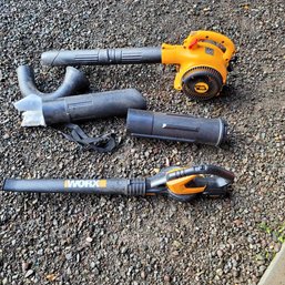 R0 24v Lithium Battery Powered  Worx Leaf Blower And Gas 200mph Poulan Pro Leaf Bloweer