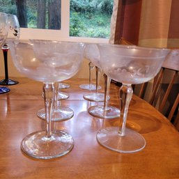 R3 Set Of 8 Vintage Inspired Champagne Glasses And Set Of 6 Cordial Glasses