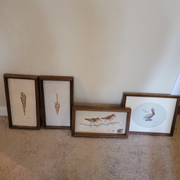 R3 Assorted Sized Wooden Frames Some With Needlepoint Prints