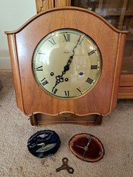 R1 Vintage Friedrich Mauthe Wall Clock, Small Battery Operated Crystal Clock And Crystal Decor