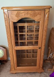 R1 Vintage Wood Wine Cabinet With Glass Face.