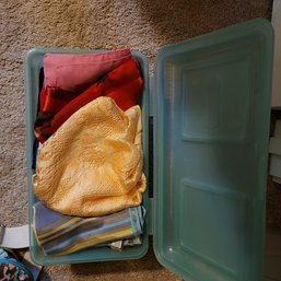 R4 Closet Lot-assorted Clothes, Down Twin Comforter, Blankets, Bags, Silk Scarves, And All Hangers