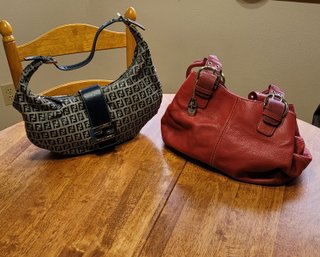 R00 Fendi Handbag With Duster And Tignanello Genuine Leather Handbag