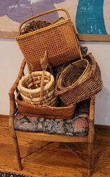 R3 Collection Of Baskets And Chair With Woven Seat